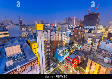 Shinjuku, Tokyo, Japan cityscape over Kabukicho at dusk. Stock Photo