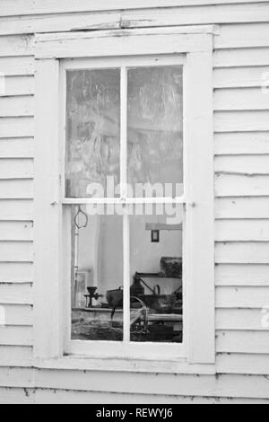 Country, kitchen, rural, bakery, background, window, exterior, rustic, amish, farm, peeking, decoration, wood frame, farm, oven, grinder, siding, tool Stock Photo