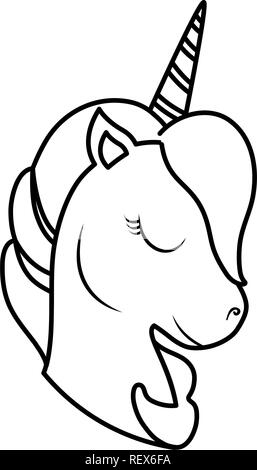 cute unicorn icon over white background, vector illustration Stock Vector