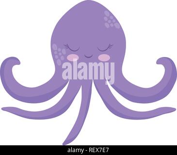 cute octupus icon over white background, vector illustration Stock Vector