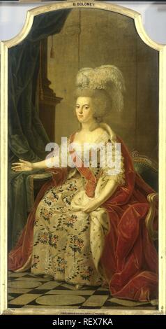 Frederika Sophia Wilhelmina of Prussia (1751-1820), Wife of Prince Willem V. Dating: 1770. Measurements: h 207 cm × w 103 cm. Museum: Rijksmuseum, Amsterdam. Author: Benjamin Samuel Bolomey. Stock Photo