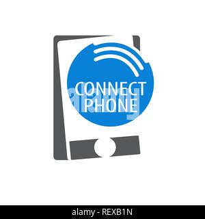 Connect phone signal logo concept design. Symbol graphic template element vector Stock Vector