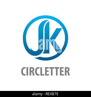Circle initial letter JK logo concept design. Symbol graphic template element vector Stock Vector