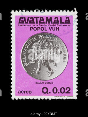 Postage stamp from Guatemala depicting Balam Quitze Stock Photo