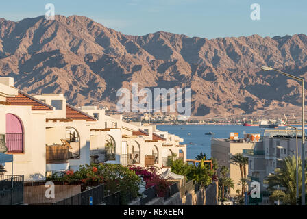 Beautiful view of Eilat - famous resort city on the red sea in Israel Stock Photo