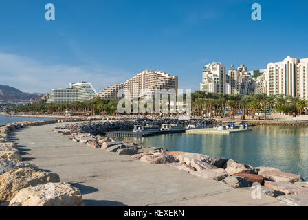 Beautiful view of Eilat - famous resort city on the red sea in Israel Stock Photo