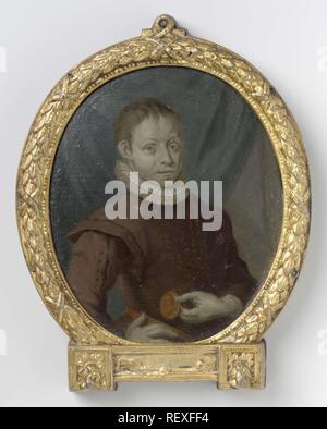 Hugo de Groot at a young age. Dating: 1710 - 1719. Place: Amsterdam. Measurements: h 10.2 cm × w 8.6 cm; h 13.7 cm × w 10.7 cm × d 1.6 cm. Museum: Rijksmuseum, Amsterdam. Author: Arnoud van Halen. Stock Photo