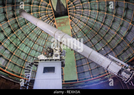 May 7, 2017 San Jose/CA/USA - Inside the historical 36-inch Shane telescope at Lick Observatory - Mount Hamilton, south San Francisco bay Stock Photo