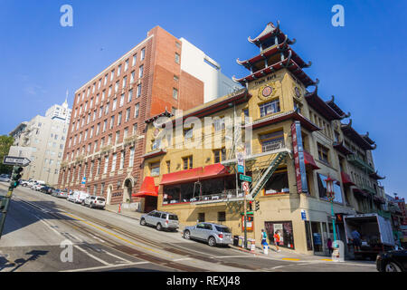 September 5, 2017 San Francisco/CA/USA - Street in Chinatown district Stock Photo