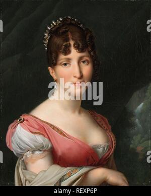 Portrait of Hortense de Beauharnais, Queen of Holland. Portret van Hortense de Beauharnais (1783-1837), Koningin van Holland, echtgenote van koning Lodewijk Napoleon. Dating: c. 1805 - c. 1809. Place: Paris. Measurements: h 60.9 cm × w 49.8 cm; h 74.7 cm × w 63.7 cm × d 8.5 cm. Museum: Rijksmuseum, Amsterdam. Author: GIRODET-TRIOSON, ANNE LOUIS. Girodet de Roucy Trioson, Anne Louis. Stock Photo