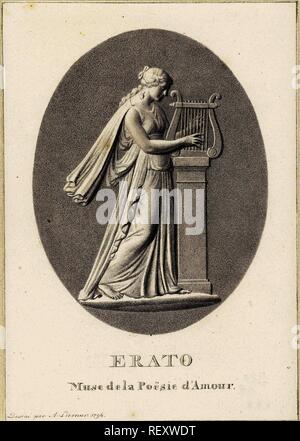 Erato. Draughtsman: Alexander Liernur. Dating: 1796. Measurements: h 240 mm × w 169 mm. Museum: Rijksmuseum, Amsterdam. Stock Photo