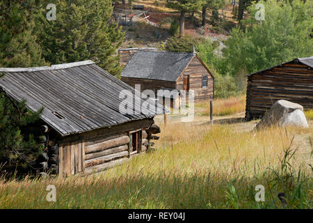 Old Cabins In Garnet Ghost Town Near Missoula Montana Usa Stock