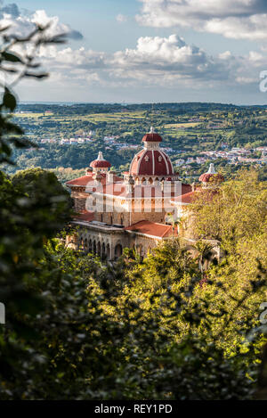 Panorama with the Monserrate palace in the Sintra region Stock Photo