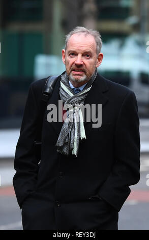 Senior Barclays executive Richard Boath (left) arrives at Southwark Crown Court where he and former Barclays chief executive John Varley and fellow senior executives Thomas Kalaris and Roger Jenkins, are charged with fraud. Stock Photo