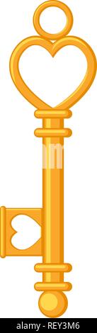 Cartoon ornate golden key Stock Vector