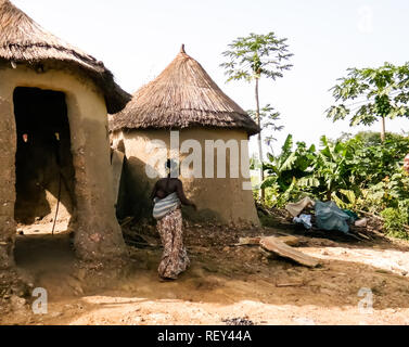 Traditional Ewe people village - 05 nowember 2015 Tatale, Togo Stock Photo