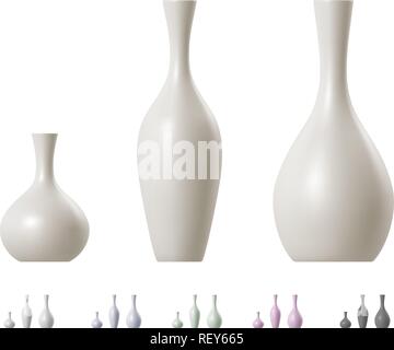 Modern ceramic vase set Stock Vector