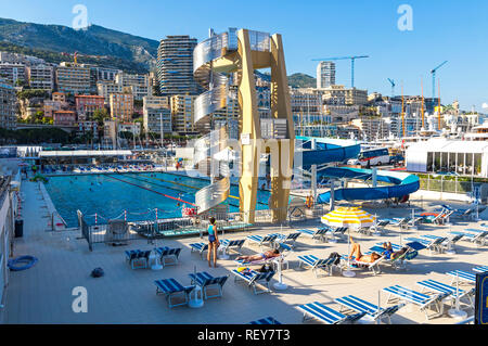 Monaco, Monaco - June 24, 2016: The Rainier III Nautical Stadium, municipal sports complex in La Condamine district of Monaco. Built in 1972. Consists Stock Photo