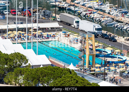 Monaco, Monaco - June 24, 2016: The Rainier III Nautical Stadium, municipal sports complex in La Condamine district of Monaco. Built in 1972. Consists Stock Photo