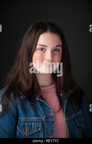 Portrait of a pretty fourteen year old Scottish girl Stock Photo - Alamy