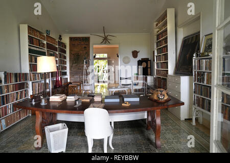 Havana, Cuba 2019/01/14 Hemingwayâ€™s library at  Finca VigÃa, the home of Ernest Hemingway in San Francisco de Paula Ward in Havana, Cuba  Photo by  Stock Photo