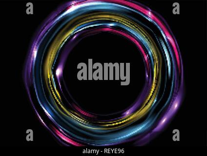 Orange Pink Blue Gradient Rings Geometric background abstract cover ...