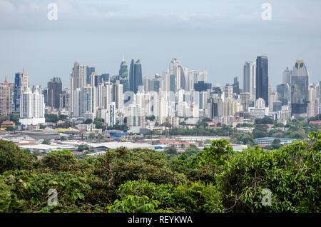 Panama City Skyline as seen from Metropolitan National Park Stock Photo