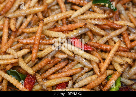 Fried insects in Bangkok ** note select focus with shallow depth of field Stock Photo