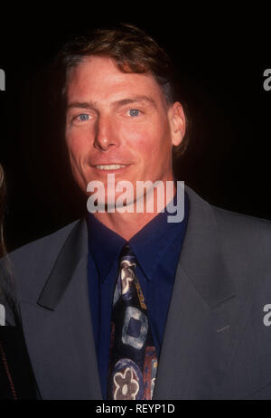 BEVERLY HILLS, CA - OCTOBER 25: Actor Christopher Reeve attends Columbia Pictures' 'The Remains of the Day' Premiere on October 25, 1993 at The Academy of Motion Picture Arts & Sciences in Beverly Hills, California. Photo by Barry King/Alamy Stock Photo Stock Photo