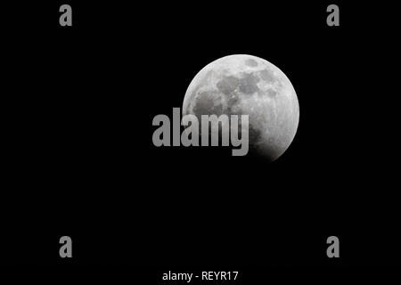 Eclipse and Super Blood Moon, The View from Vancouver Canada. On 20 January 2019 Stock Photo
