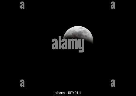Eclipse and Super Blood Moon, The View from Vancouver Canada. On 20 January 2019 Stock Photo