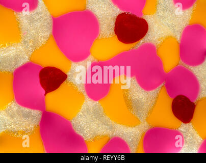 Pink and yellow colored texture. Abstract colorful background. Multicolored pattern in liquid. Creative background with abstract painted waves, handma Stock Photo