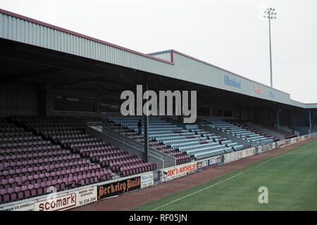 General view of Scunthorpe United FC Football Ground, Glanford Park, Scunthorpe, South Humberside, pictured on 17th July 1991 Stock Photo