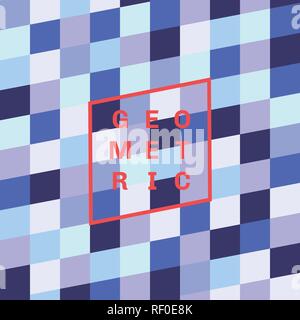 Abstract geometric square pattern blue tone background. Modern futuristic colorful trendy templates shape design. Vector illustration Stock Vector