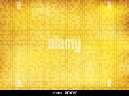 Abstract shiny golden square mosaic pattern background and texture. Vector illustration Stock Vector