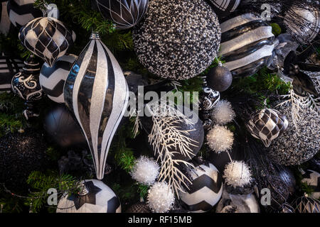 Ornate Christmas Tree Decorations Detail Stock Photo