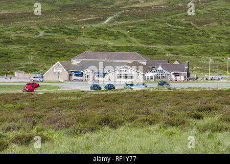 The Ponderosa Cafe and gift shop on Horseshoe Pass in Llantysilio above Llangollen a popular stop off point for motorcyclists and travellers Stock Photo