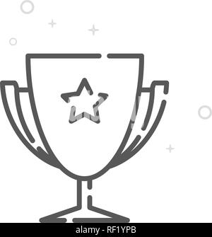 Trophy Cup Vector Line Icon. Winner's Cup Symbol, Pictogram, Sign. Light Abstract Geometric Background. Editable Stroke. Adjust Line Weight. Design wi Stock Vector