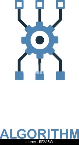 Algorithm icon in two colors design. Premium style design from artificial intelligence collection. UX and UI. Pixel perfect algorithm icon including i Stock Vector