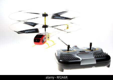 Miniature toy helicoptor, remote-controlled for indoor use Stock Photo