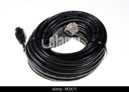 Cable used to connect the Computer on white background Stock Photo - Alamy