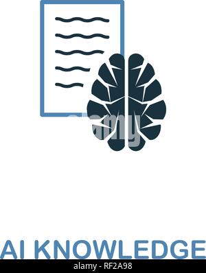 Ai Knowledge icon in two colors design. Premium style design from artificial intelligence collection. UX and UI. Pixel perfect ai knowledge icon inclu Stock Vector