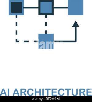 Ai Architecture icon in two colors design. Premium style design from artificial intelligence collection. UX and UI. Pixel perfect ai architecture icon Stock Vector