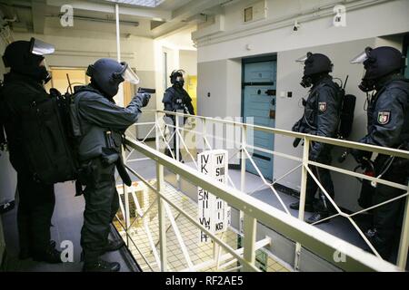 SWAT team exercise at a prison facility, Germany Stock Photo