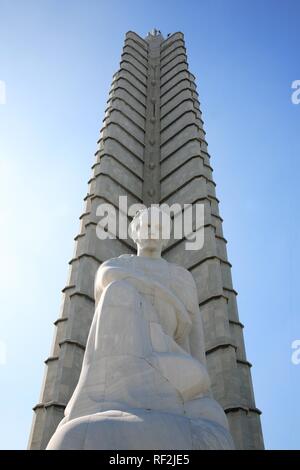 José Marti memorial at Plaza de la Revolución (Revolution Square), Havana, Cuba, Caribbean Stock Photo