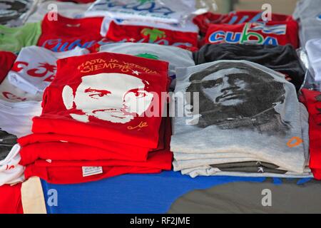 Che Guevara t-shirts, souvenirs in Cuba, Caribbean Stock Photo