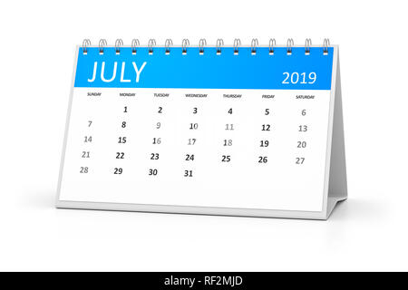 a table calendar for your events 2019 july in german language 3d ...