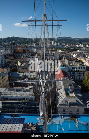 Linz, Höhenrausch 2018, Alexander Ponomarev, The Flying Ship Stock Photo