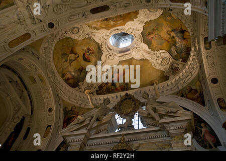 Elaborate painted ceiling, Museo dell'Opera del Duomo, Siena, Tuscany, Italy Stock Photo