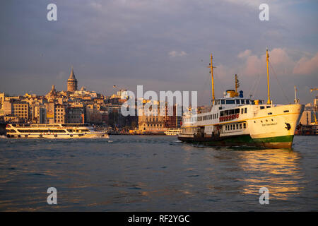 The Galata tower and Pera. Istanbul, Turkey Stock Photo